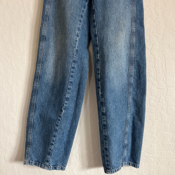 Free People We The Free Aster High Rise Straight Leg Jeans 24 Swarm Blue Denim - Picture 8 of 12